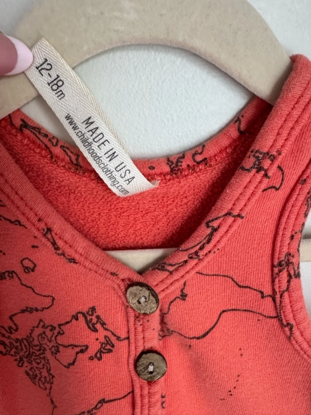 Childhoods Orange Sleeveless Romper World Map Size 12-18